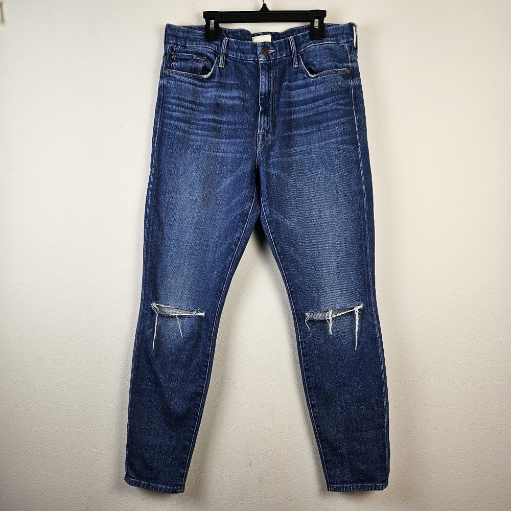 MOTHER High Waisted Looker Ankle Jeans in Gold Rush Baby Size 31